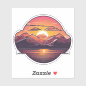 Mountain Sunset Waterdicht Sticker (Vel)