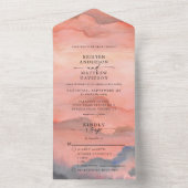 Mountain Sunset Waterverf Trouwmaaltijd All In One Uitnodiging (Binnen)