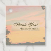 Mountain Sunset Weddenschap Bedankt Bedankjes Labels (Voorkant)