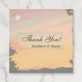 Mountain Sunset Weddenschap Bedankt Bedankjes Labels