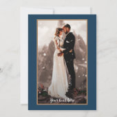 Mountain Sunset Wedding Reception Fotouitnodiging Kaart (Achterkant)