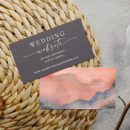 Mountain Sunset Wedding Website Rustic Grey Informatiekaartje