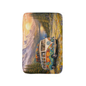 Mountain Sunset Wildflowers Retro Hippie Van Life Badmat (Voorkant Verticaal)