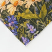 Mountain Sunset Wildflowers Retro Hippie Van Life Fleece Deken (Hoek)