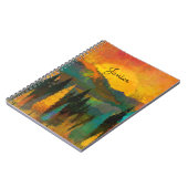 Mountain Sunshine Personalize Name Blue Green Gold Notitieboek (Linkerzijde)