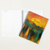 Mountain Sunshine Personalize Name Blue Green Gold Planner (Display)