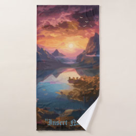 Mountain Symphony: Een harmonieuze mix van kleuren Badhanddoek