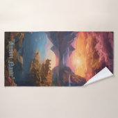 Mountain Symphony: Een harmonieuze mix van kleuren Badhanddoek (Badhanddoek)