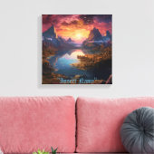 Mountain Symphony: Een harmonieuze mix van kleuren Canvas Afdruk (Insitu (Woonkamer))