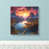 Mountain Symphony: Een harmonieuze mix van kleuren Canvas Afdruk (Insitu (Houten vloer))