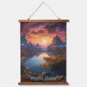 Mountain Symphony: Een harmonieuze mix van kleuren Hangend Wandkleed (Voorkant)