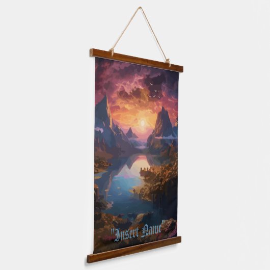 Mountain Symphony: Een harmonieuze mix van kleuren Hangend Wandkleed (Gebogen)