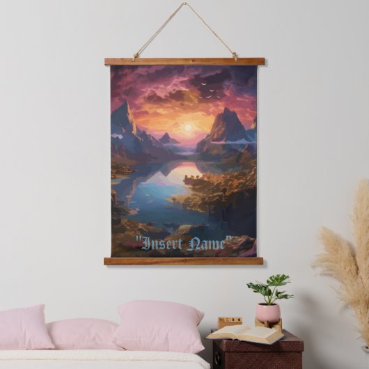 Mountain Symphony: Een harmonieuze mix van kleuren Hangend Wandkleed (Slaapkamer)