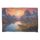 Mountain Symphony: Een harmonieuze mix van kleuren Kussensloop (Voorkant-Links)