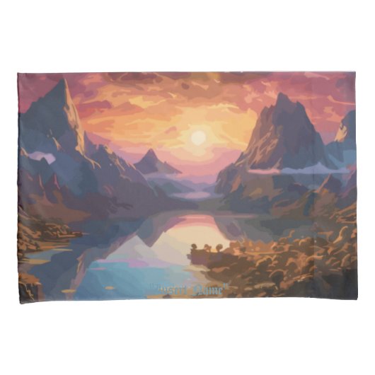 Mountain Symphony: Een harmonieuze mix van kleuren Kussensloop (Voorkant-Rechts)