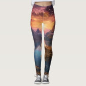 Mountain Symphony: Een harmonieuze mix van kleuren Leggings (Voorkant)