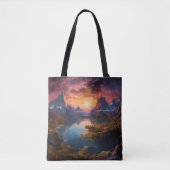 Mountain Symphony: Een harmonieuze mix van kleuren Tote Bag (Voorkant)