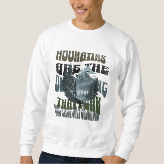 Mountain Thema Mooi landschap Retro Design Trui