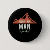 Mountain Theme Design Donkere kleuren Ronde Button 5,7 Cm (Voorkant)