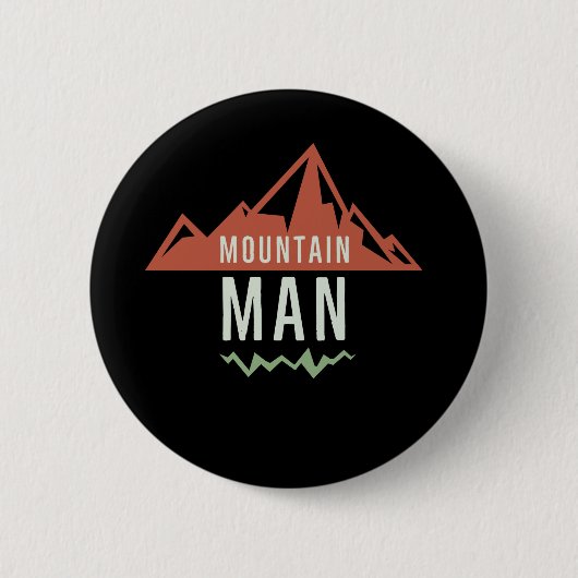 Mountain Theme Design Donkere kleuren Ronde Button 5,7 Cm (Voorkant)