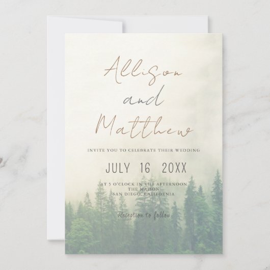 Mountain Theme Wedding Kaart (Voorkant)