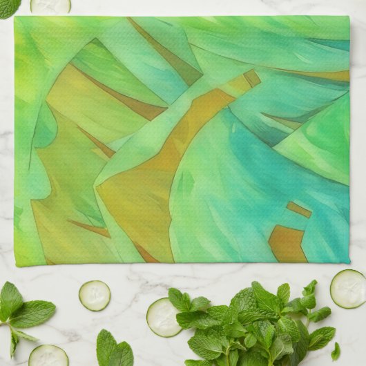 Mountain Thrills Abstract Artsy Kitchen Towel Theedoek (Gevouwen)