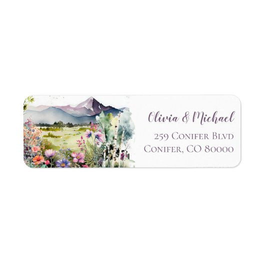 Mountain Thyme Wildflower Return Address Etiket (Voorkant)