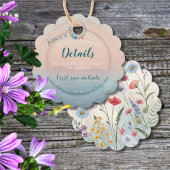 Mountain Thyme Wildflower Wedding Detail Kaart Bedankjes Labels
