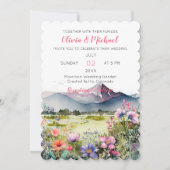 Mountain Thyme Wildflower Wedding Invitation Kaart (Voorkant)