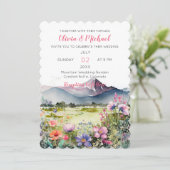 Mountain Thyme Wildflower Wedding Invitation Kaart (Staand voorkant)