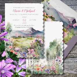 Mountain Thyme Wildflower Wedding Invitation Kaart