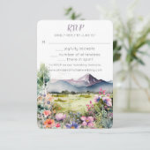 Mountain Thyme Wildflower Wedding RSVP Reply Card Kaartje (Staand voorkant)