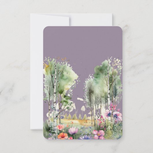 Mountain Thyme Wildflower Wedding RSVP Reply Card Kaartje (Achterkant)