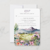 Mountain Thyme Wildflower Wedding RSVP Reply Card Kaartje (Voorkant)