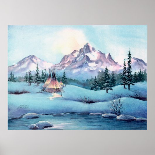 MOUNTAIN TIPIS DOOR SHARON SHARPE POSTER (Voorkant)
