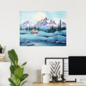 MOUNTAIN TIPIS DOOR SHARON SHARPE POSTER (Thuiskantoor)