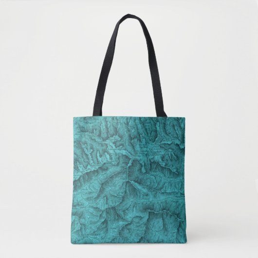 Mountain Topographic Map Blue Tote Bag (Voorkant)