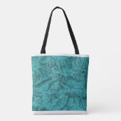Mountain Topographic Map Blue Tote Bag (Achterkant)