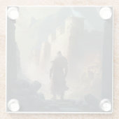 Mountain Town Siege Glazen Onderzetter (Achterkant)