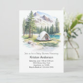 Mountain Trail Adventure wacht op Baby shower Kaart (Staand voorkant)