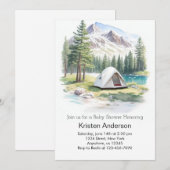 Mountain Trail Adventure wacht op Baby shower Kaart (Voorkant / Achterkant)