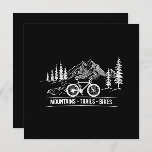 Mountain Trail Bikes - Fietser Fietser Fiets Bedankkaart (Voorkant / Achterkant)