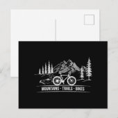 Mountain Trail Bikes - Fietser Fietser Fiets Briefkaart (Voorkant / Achterkant)