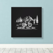 Mountain Trail Bikes - Fietser Fietser Fiets Canvas Afdruk (Insitu (Houten vloer))