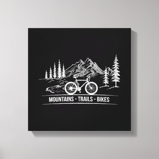 Mountain Trail Bikes - Fietser Fietser Fiets Canvas Afdruk (Voorkant)