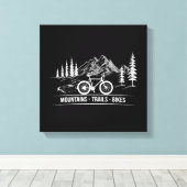 Mountain Trail Bikes - Fietser Fietser Fiets Canvas Afdruk (Insitu (Houten vloer))