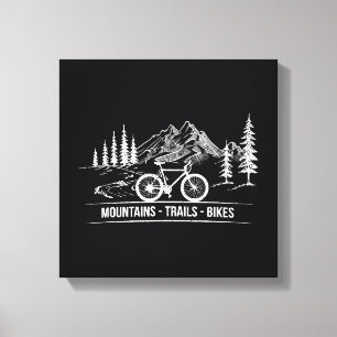 Mountain Trail Bikes - Fietser Fietser Fiets Canvas Afdruk