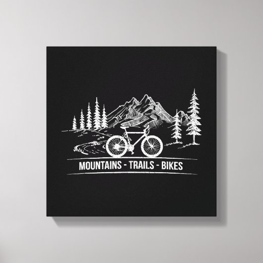Mountain Trail Bikes - Fietser Fietser Fiets Canvas Afdruk (Voorkant)