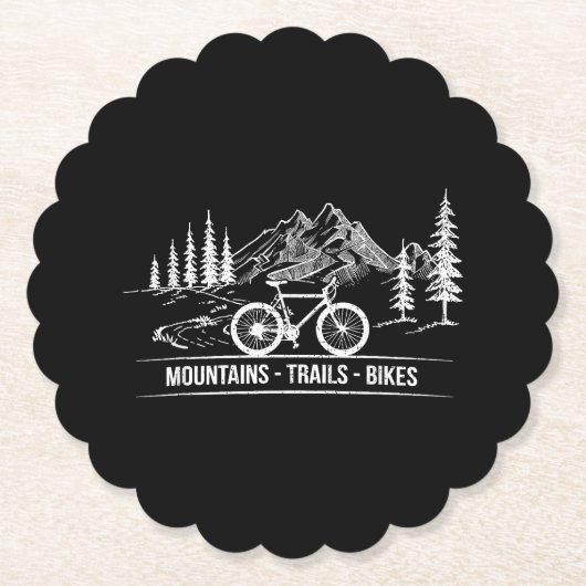 Mountain Trail Bikes - Fietser Fietser Fiets Kartonnen Onderzetters (Voorkant)