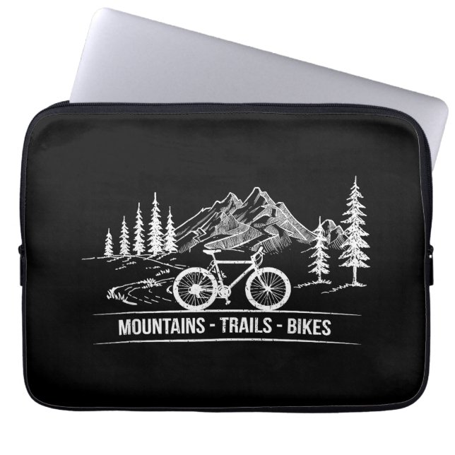 Mountain Trail Bikes - Fietser Fietser Fiets Laptop Sleeve (Voorkant)